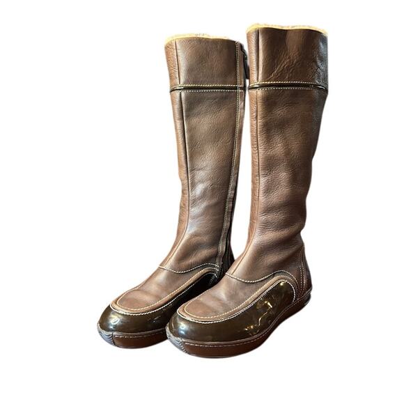 Cole Haan Boots Brown Waterproof Winter Rain Tall Boots women's size 8 - Picture 1 of 9